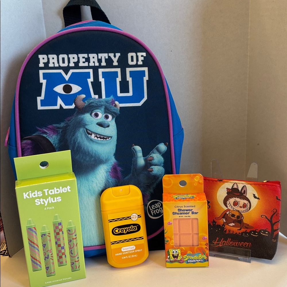 Kids Gift Set Backpack, Zip Pouch, Stylus, Hand Sanitizer, Shower Steamers